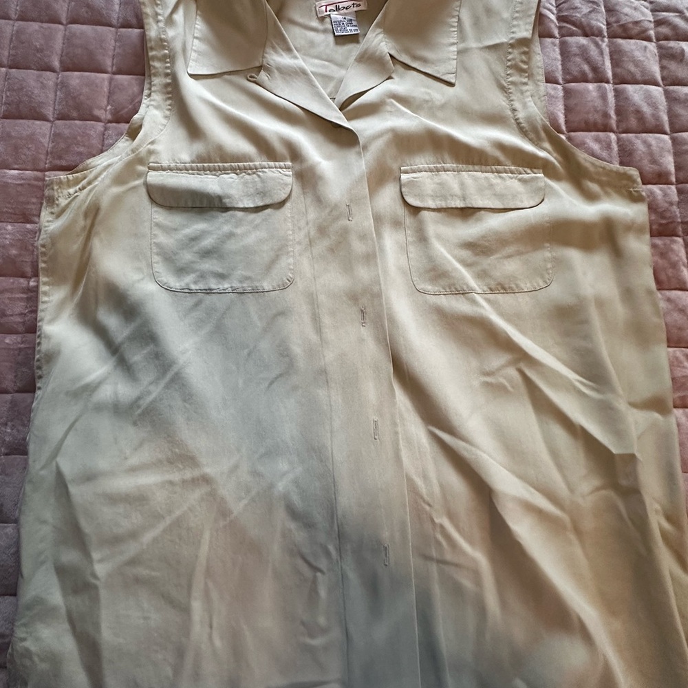 Talbots Light Tan Silk Blouse